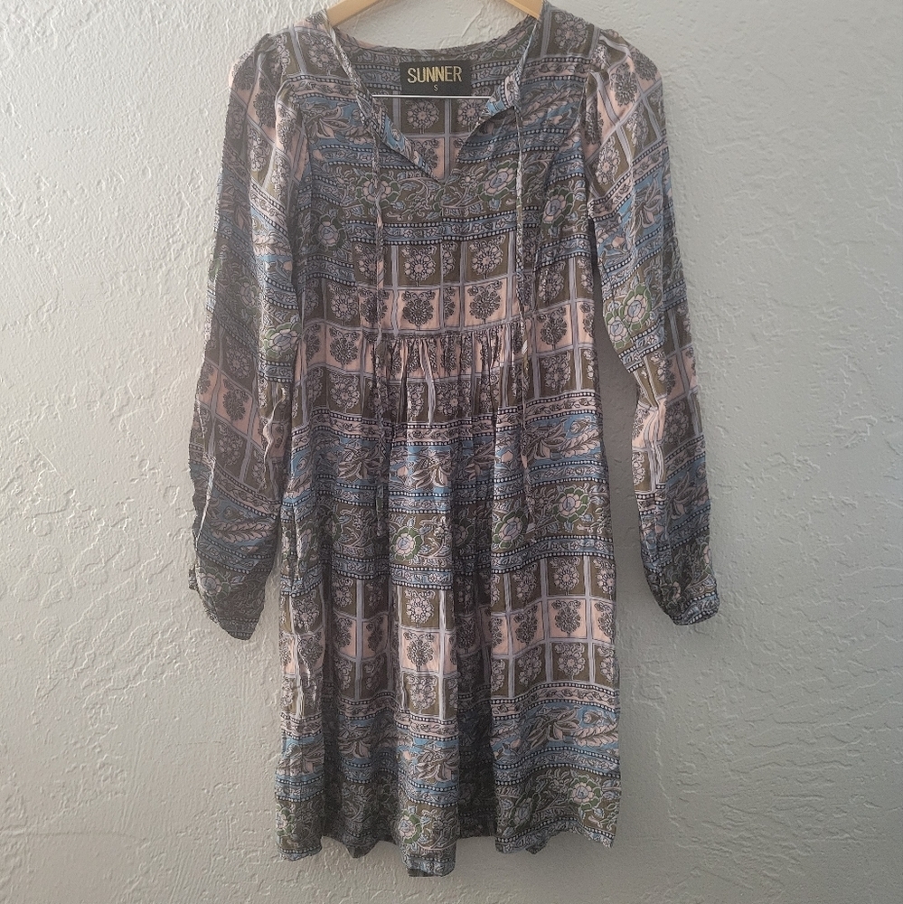 Anthropologie Sunner Silk Dress Size Small